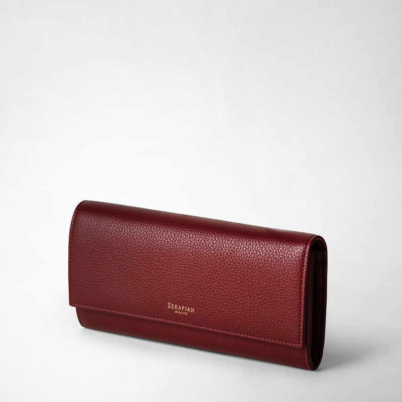 Serapian Portafoglio continental in pelle rugiada burgundy 2025