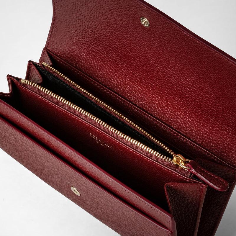 Serapian Portafoglio continental in pelle rugiada burgundy 2025