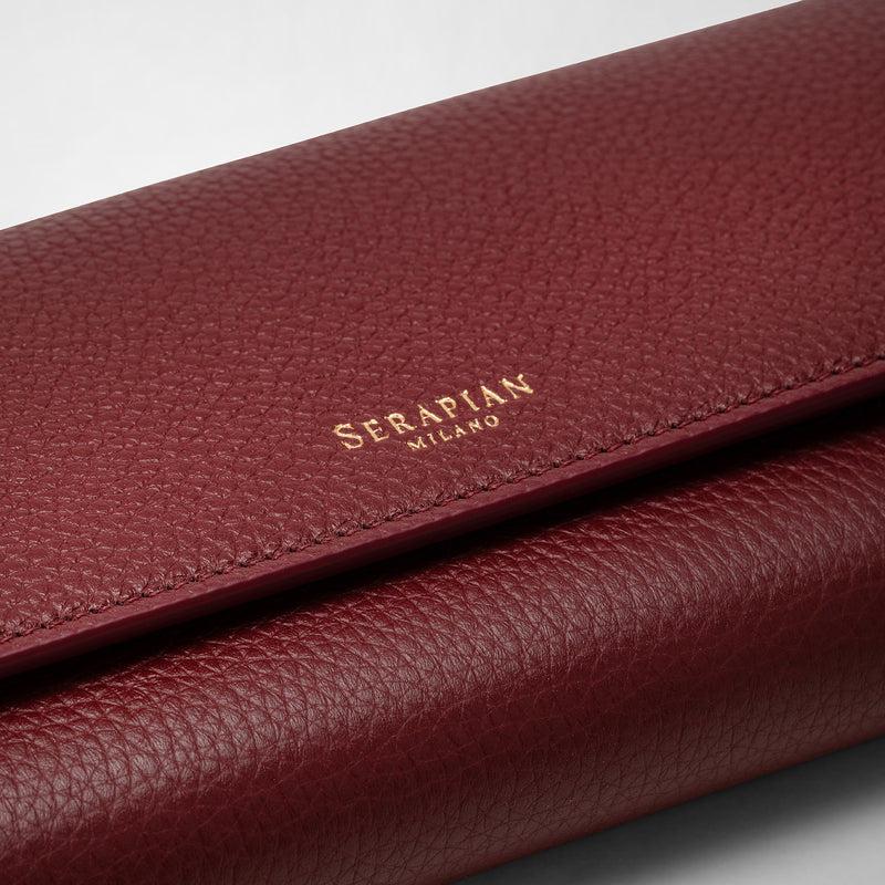 Serapian Portafoglio continental in pelle rugiada burgundy 2025