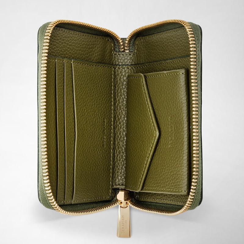 Serapian PORTAFOGLIO MINI CON ZIP IN PELLE RUGIADA Italia