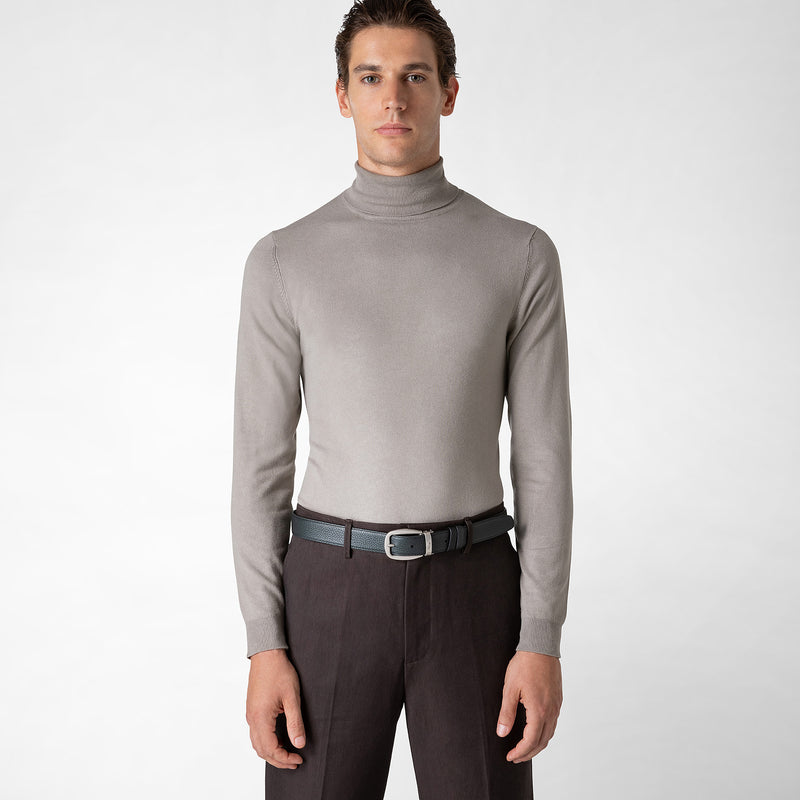 Serapian Cintura reversibile in pelle cachemire nero-navy Soddisfazione Garantita