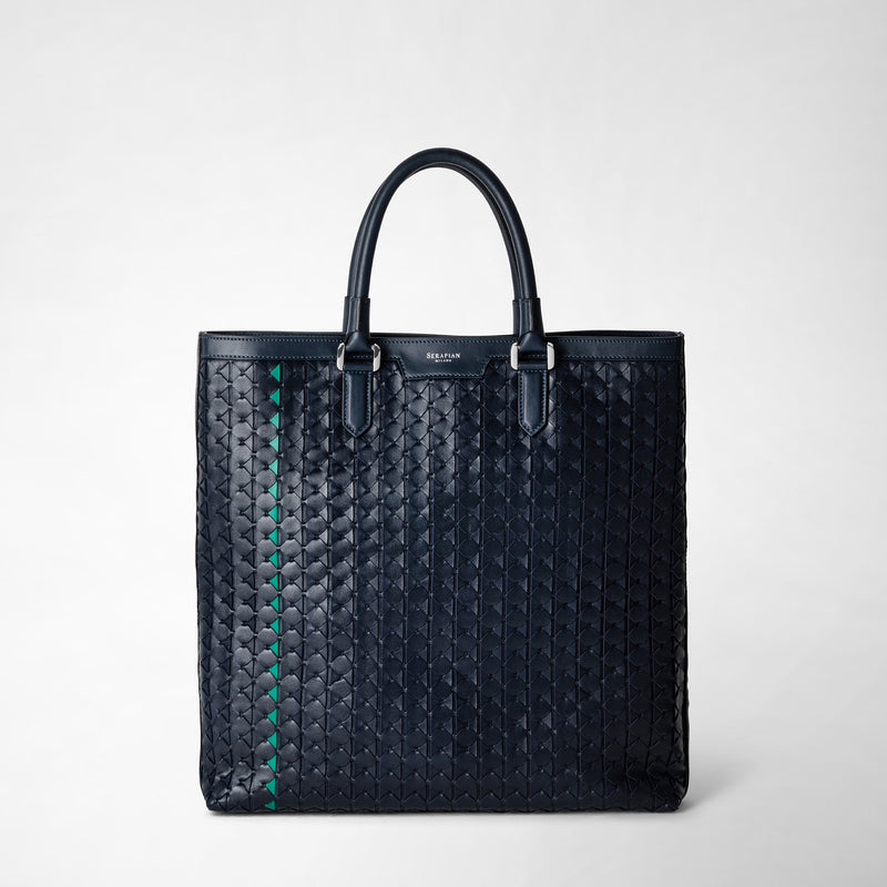 Serapian Vertical tote bag in mosaico navy blue Acquista Ora