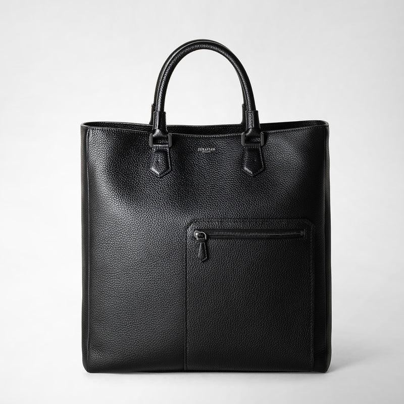 Serapian Quattordici tote bag in cachemire leather eclipse black Consegna Veloce