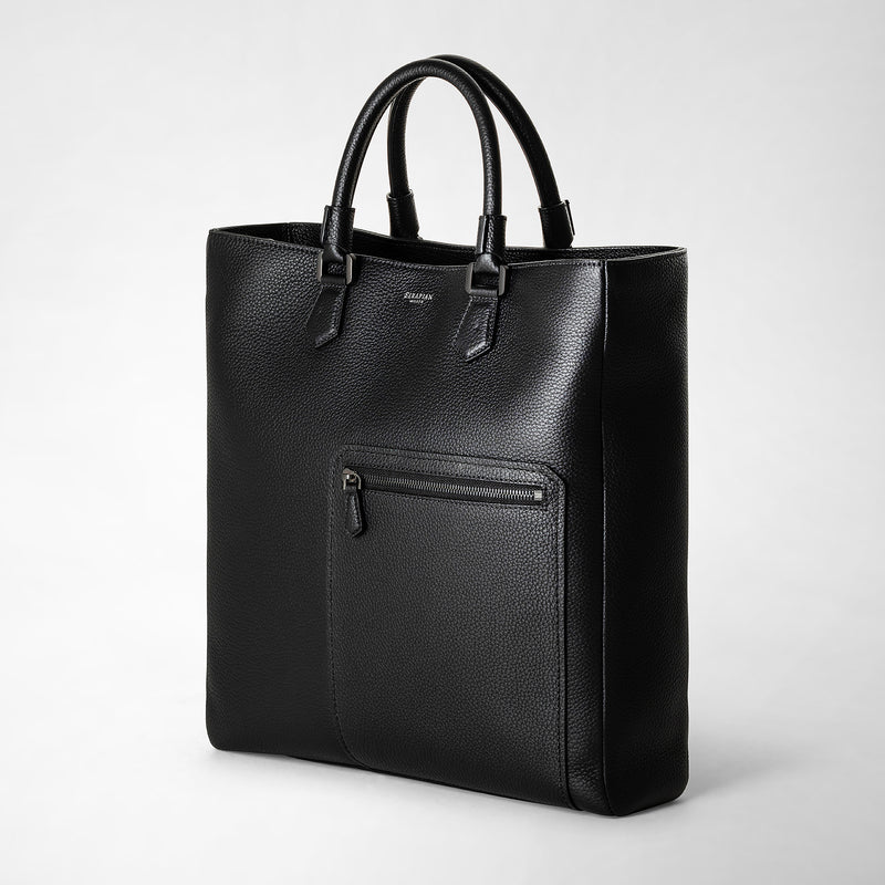 Serapian Quattordici tote bag in cachemire leather eclipse black Consegna Veloce