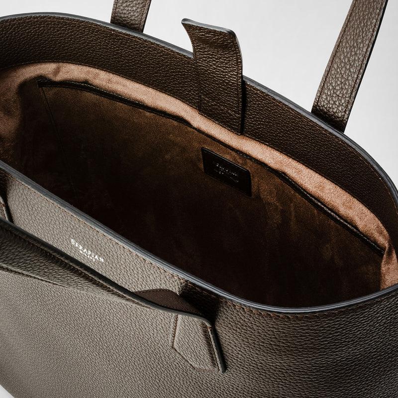 Serapian Day tote bag in cachemire leather espresso Shopping Online