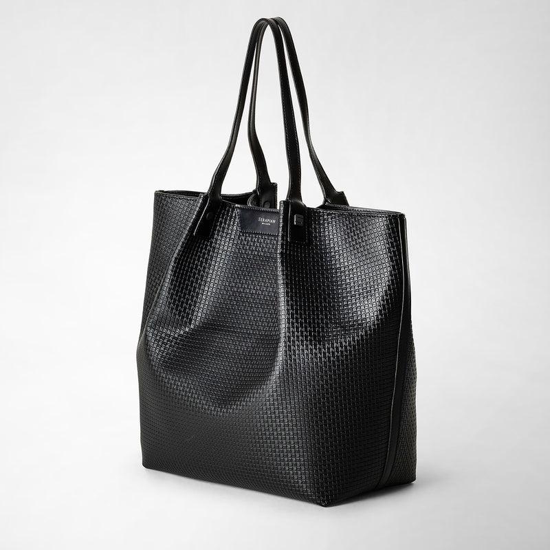Serapian Vertical secret tote bag stepan nero-nero eclissi Sottocosto