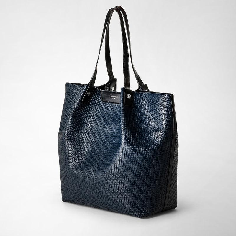 Serapian Vertical secret tote bag stepan blu oceano-nero Convenienza