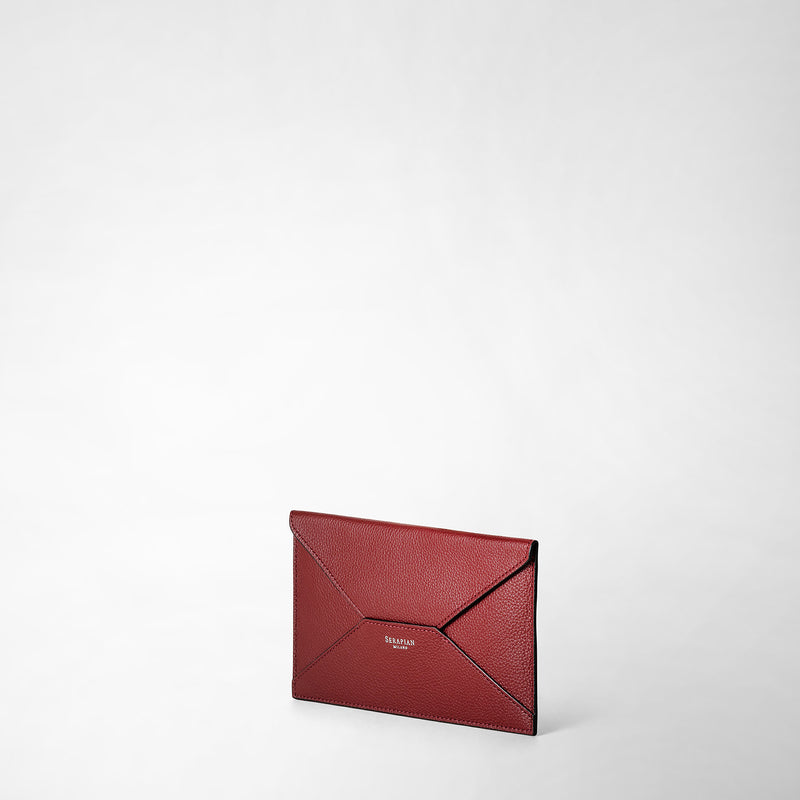 Serapian Pouch in pelle rugiada burgundy Nuovo