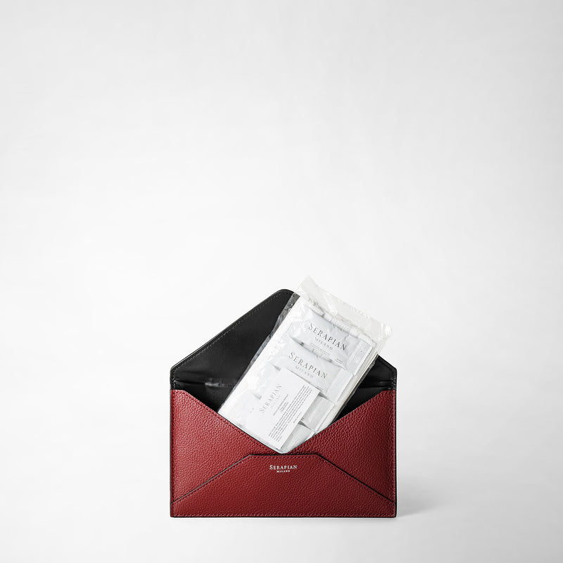 Serapian Pouch in pelle rugiada burgundy Nuovo