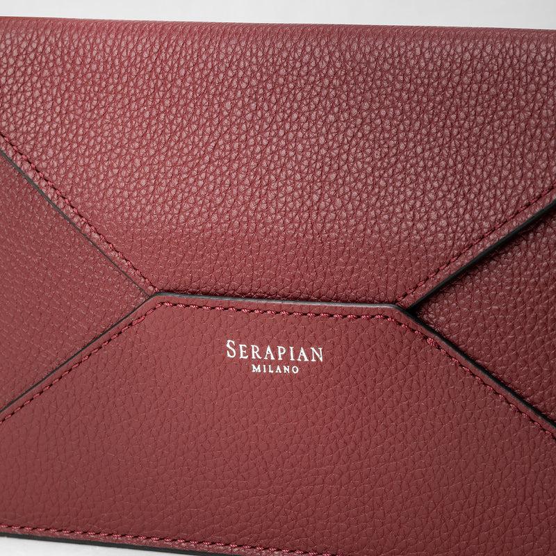 Serapian Pouch in pelle rugiada burgundy Nuovo