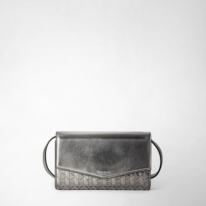Serapian Clutch with shoulder strap in mosaico ruthenium Outlet