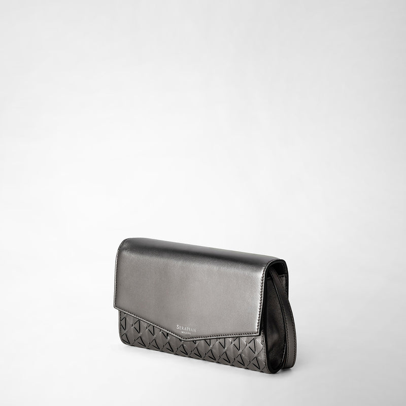 Serapian Clutch with shoulder strap in mosaico ruthenium Outlet