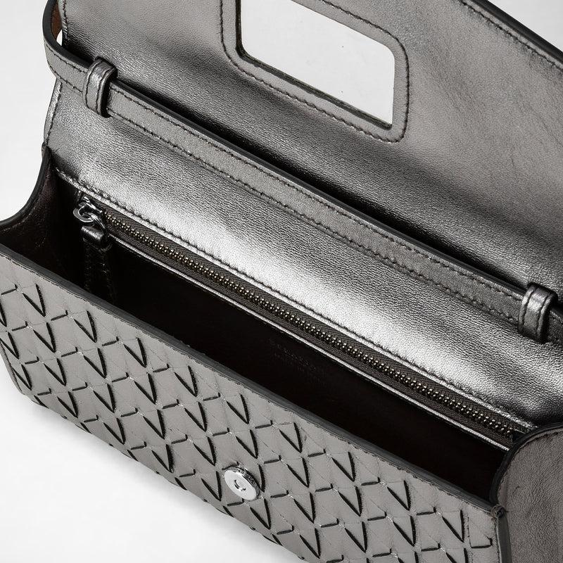 Serapian Clutch with shoulder strap in mosaico ruthenium Outlet