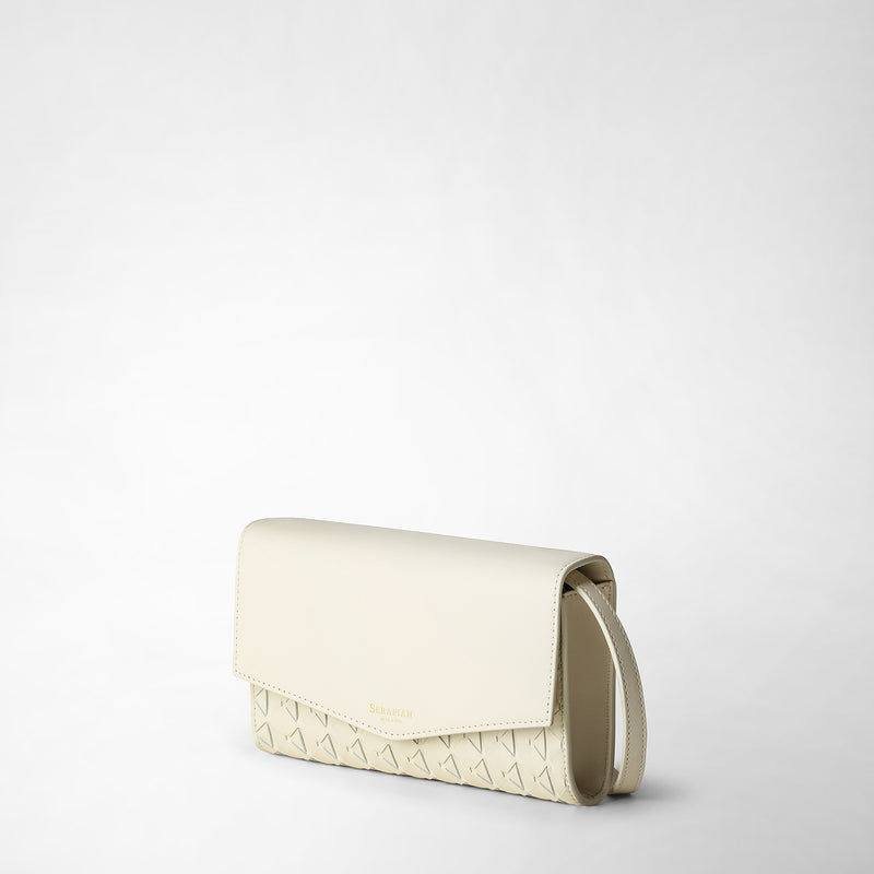 Serapian Clutch con tracolla in mosaico panna In Vendita