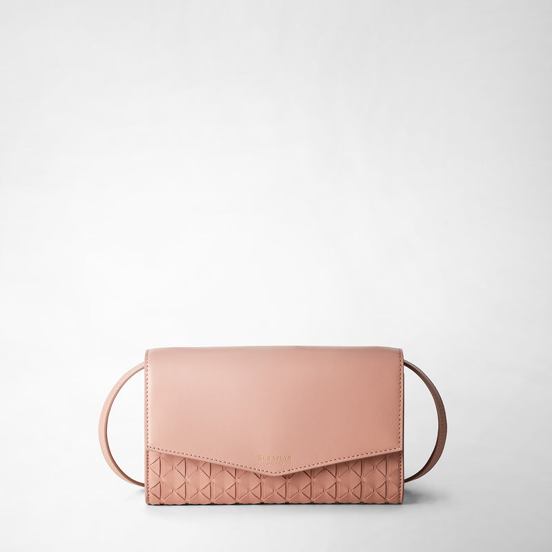 Serapian Clutch con tracolla in mosaico blush Saldi
