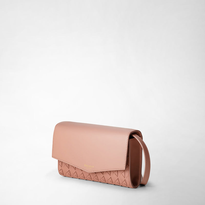 Serapian Clutch con tracolla in mosaico blush Saldi
