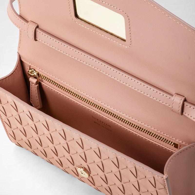 Serapian Clutch con tracolla in mosaico blush Saldi