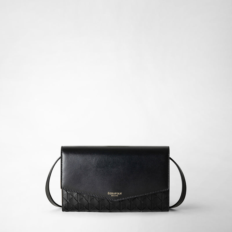 Serapian Clutch con tracolla in mosaico nero Hotsell