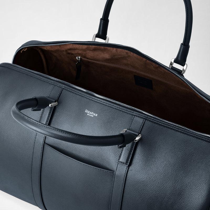 Serapian Borsa da viaggio in pelle evoluzione blu navy Moda
