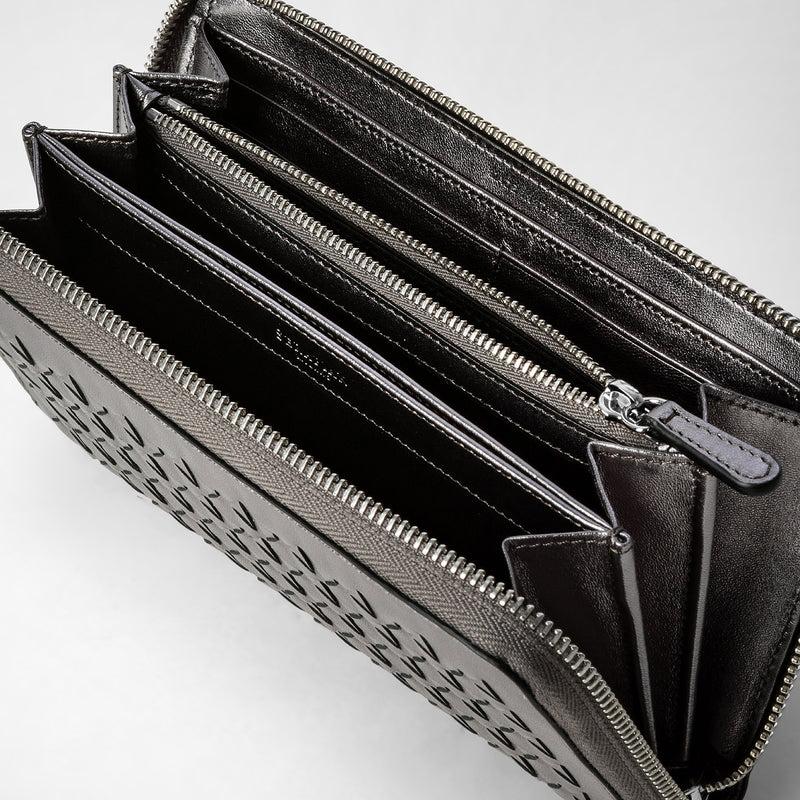 Serapian Zip-around wallet in mosaico ruthenium Consegna Veloce