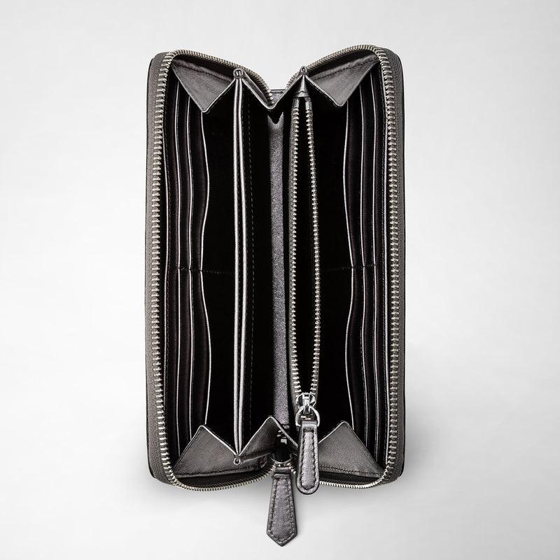 Serapian Zip-around wallet in mosaico ruthenium Consegna Veloce