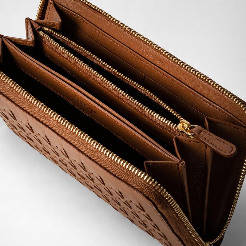 Serapian Zip-around wallet in mosaico tan Fino Al -60%