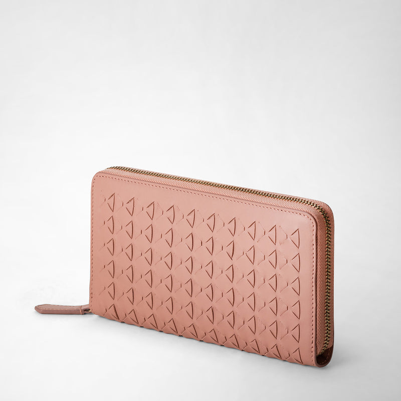 Serapian Portafoglio con zip in mosaico blush Affare Del Giorno