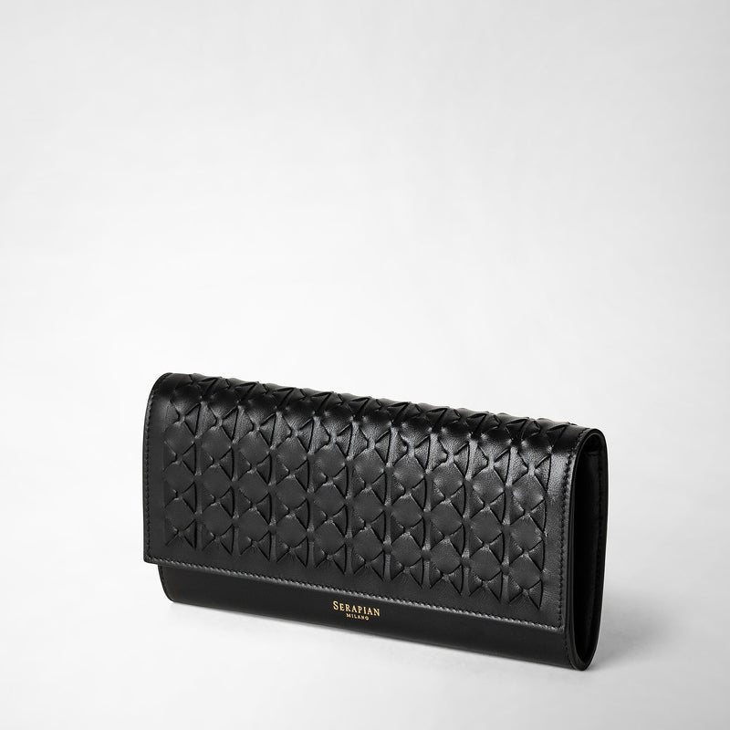Serapian Portafoglio continental in mosaico nero Convenienza