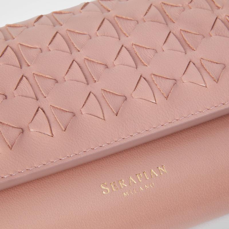 Serapian Portafoglio continental in mosaico blush Novità