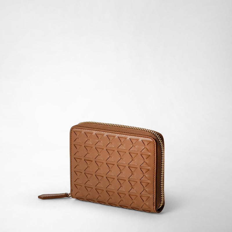 Serapian Mini zip wallet in mosaico tan Offerte