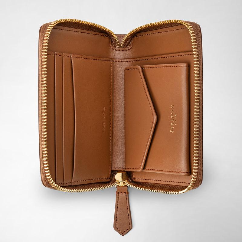 Serapian Mini zip wallet in mosaico tan Offerte