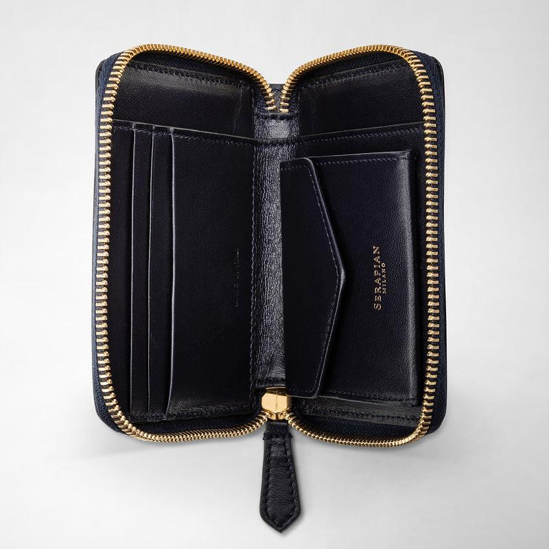 Serapian Mini zip wallet in mosaico midnight blue Vendita Economica