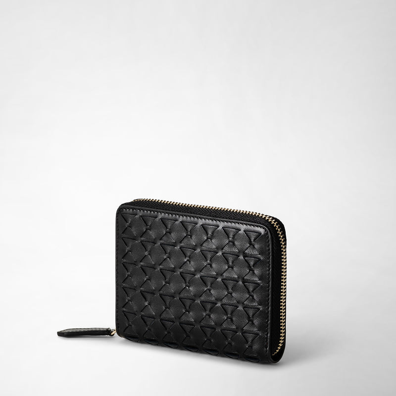 Serapian Portafoglio mini con zip in mosaico nero I Più Venduti