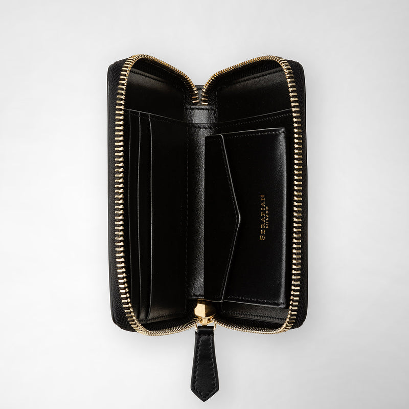 Serapian Portafoglio mini con zip in mosaico nero I Più Venduti