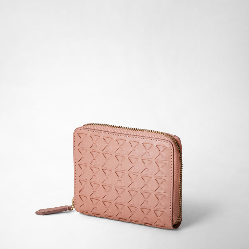 Serapian Portafoglio mini con zip in mosaico blush Vendite Flash