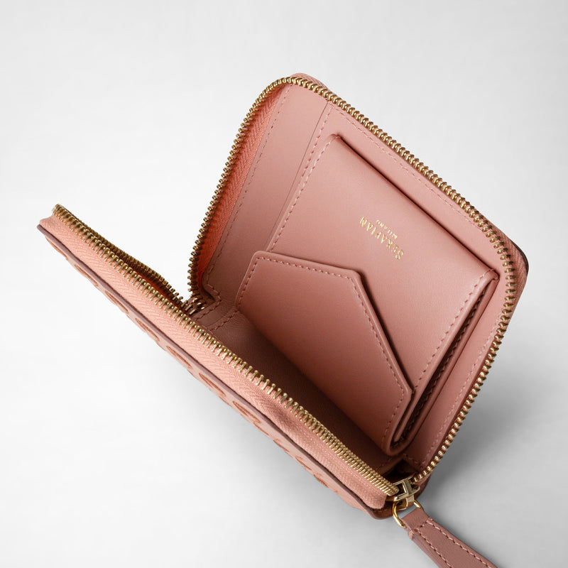 Serapian Portafoglio mini con zip in mosaico blush Vendite Flash