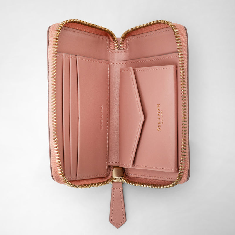 Serapian Portafoglio mini con zip in mosaico blush Vendite Flash