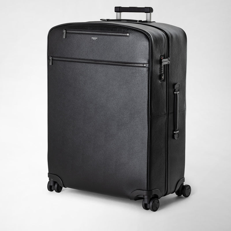 Serapian Trolley grande in pelle evoluzione nero eclissi Italy