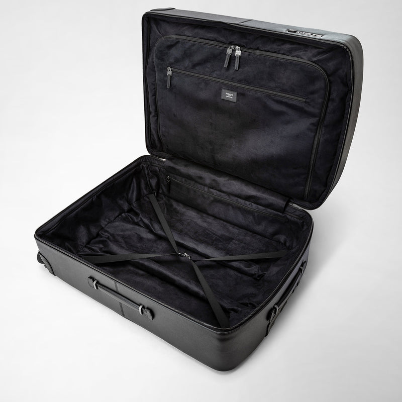 Serapian Trolley grande in pelle evoluzione nero eclissi Italy