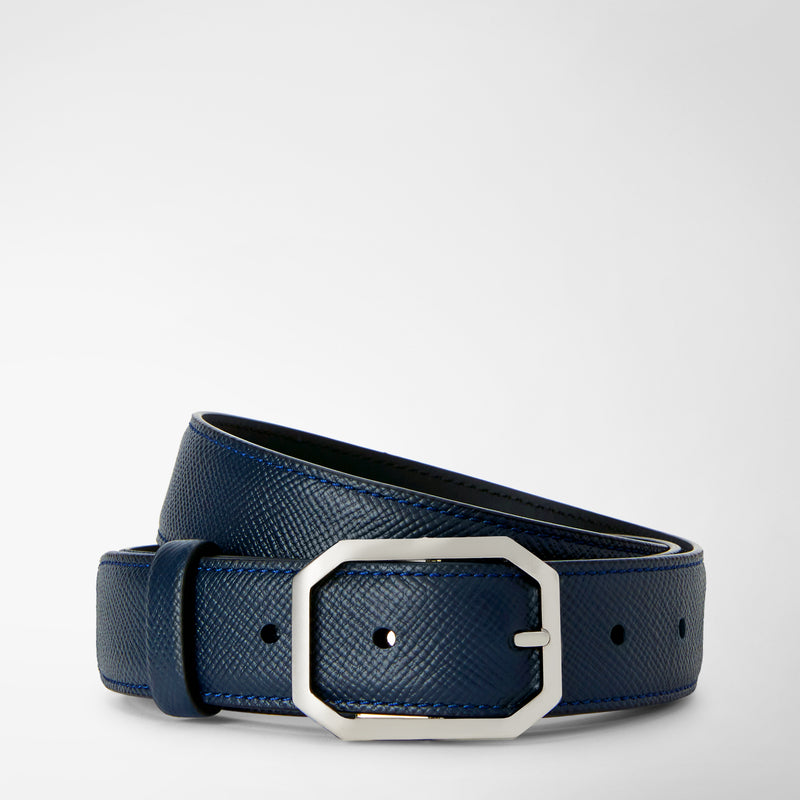 Serapian Cintura in pelle evoluzione blu navy Italia