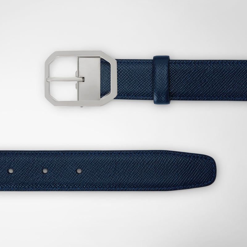 Serapian Cintura in pelle evoluzione blu navy Italia