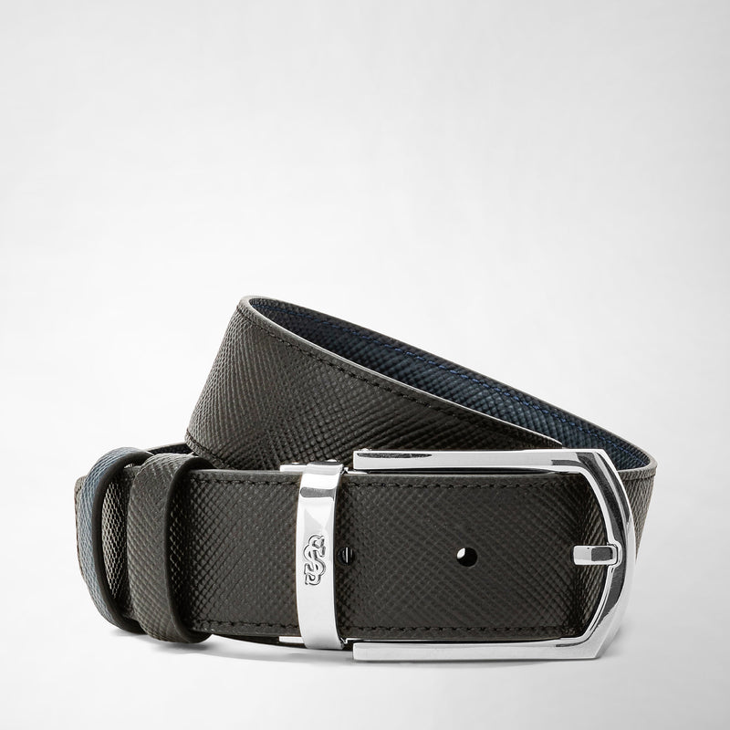 Serapian Cintura reversibile in pelle evoluzione nero-blu Vendita