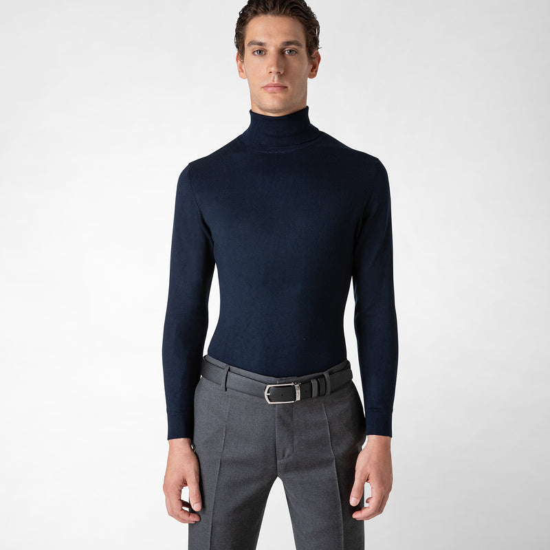 Serapian Cintura reversibile pelle evoluzione antracite-nero Pezzi Unici