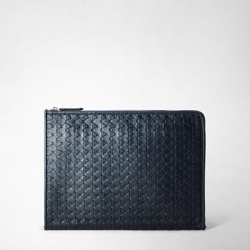 Serapian Compact document folio in mosaico navy blue Qualità Garantita