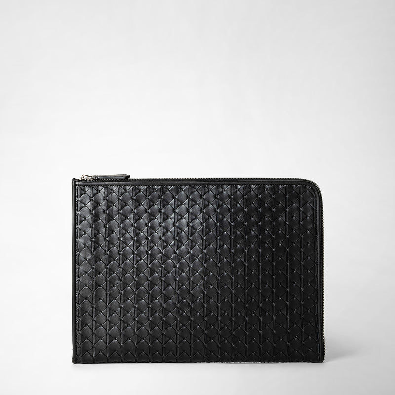 Serapian Compact document folio in mosaico black Negozi Online