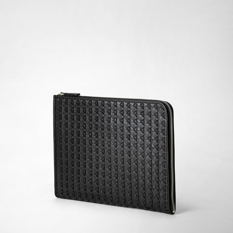 Serapian Compact document folio in mosaico black Negozi Online
