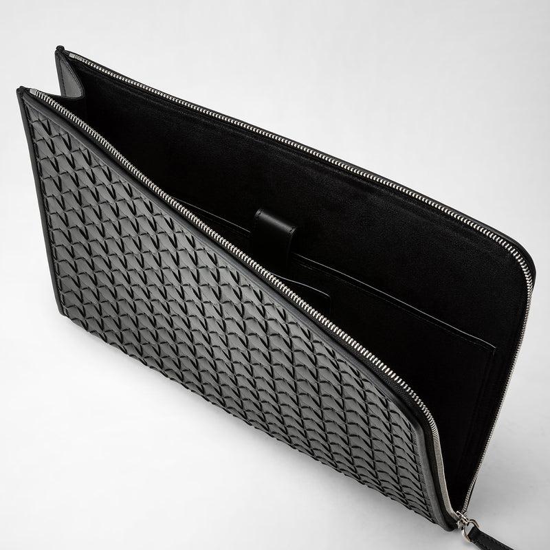 Serapian Compact document folio in mosaico black Negozi Online
