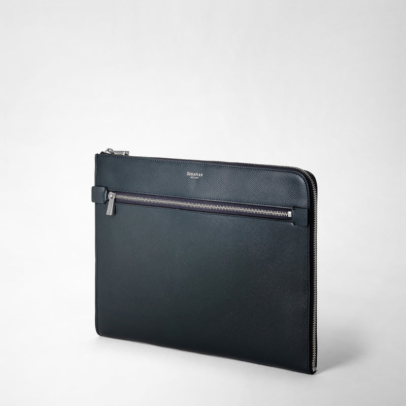 Serapian Portadocumenti in pelle evoluzione blu navy Consegna Veloce