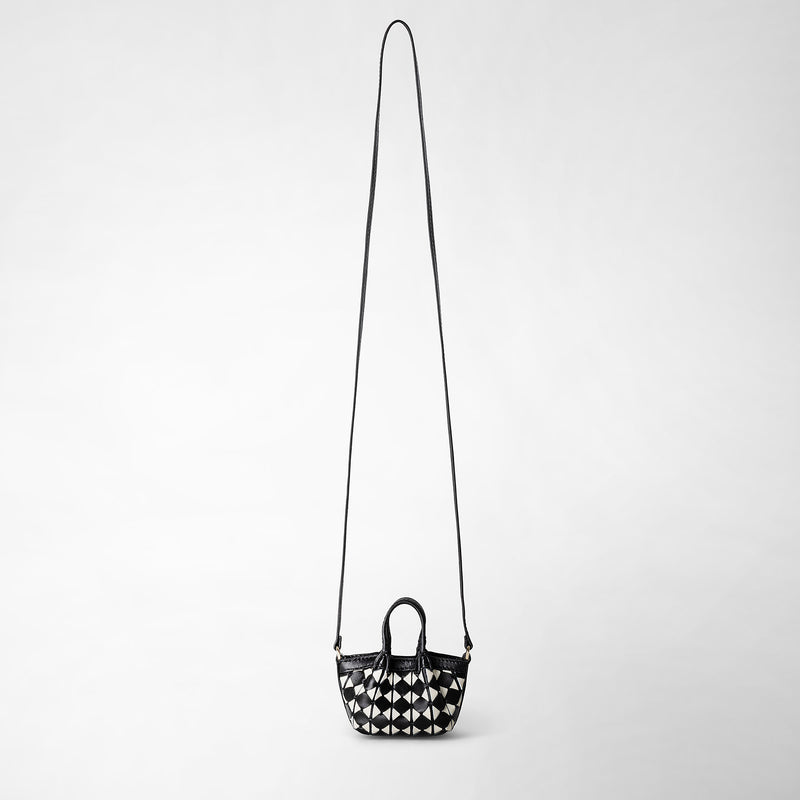 Serapian Borsa secret nano in mosaico nero-panna Economico