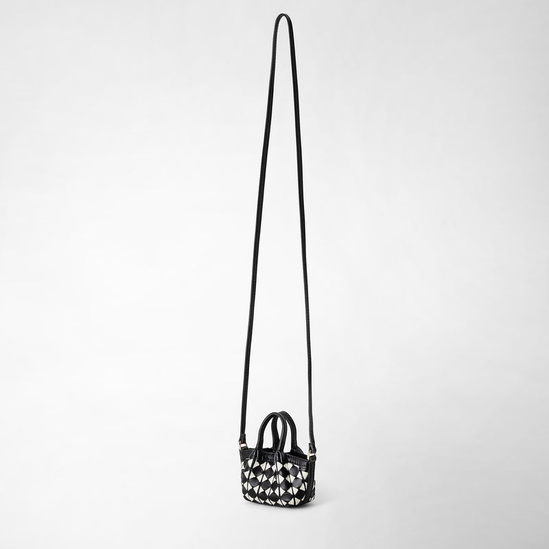 Serapian Borsa secret nano in mosaico nero-panna Economico